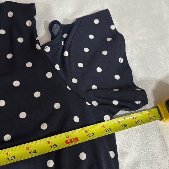 (H1)The Limited Navy Blue Polka Dot Zip Up Off Shoulder Wide Leg Jumpsuit,Size S - Picture 9 of 16